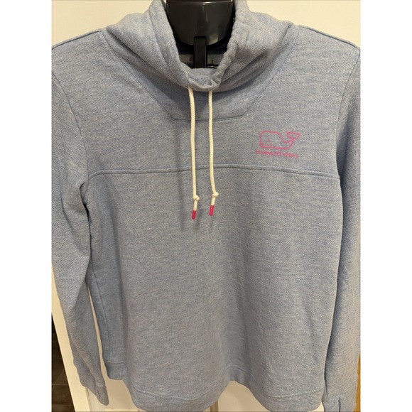 Vineyard Vines womans Blue sweatshirt with cowl neck sz Small - Picture 2 of 8